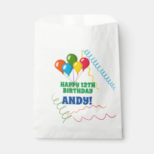 Sachets En Papier Joyeux anniversaire coloré avec des ballons