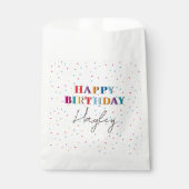 Sachets En Papier Joyeux anniversaire coloré Nom personnalisé Confet (Devant)