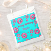 Sachets En Papier Joyeux anniversaire crème rose beignets bleu (Coupé)