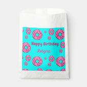 Sachets En Papier Joyeux anniversaire crème rose beignets bleu (Devant)