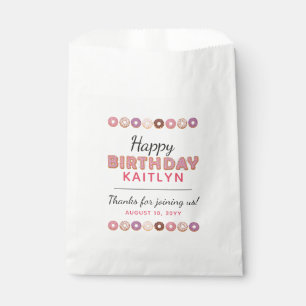 Sachets En Papier Joyeux Anniversaire Donuts Glacés Rose Personnalis