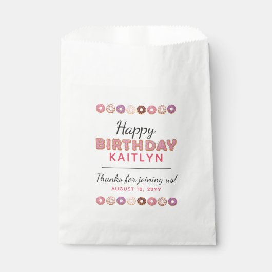 Sachets En Papier JOYEUX ANNIVERSAIRE Gâteaux Donuts Personnalisés N (Devant)