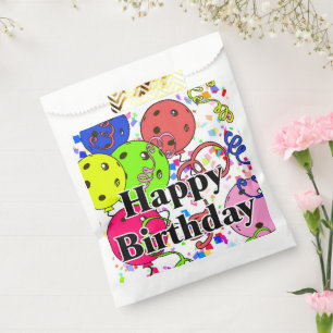 Sachets En Papier Joyeux Anniversaire Pickleball Ballons Confetti Bl