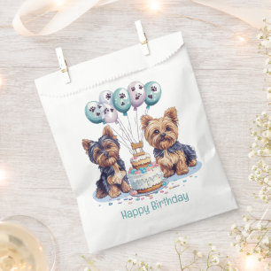 Sachets En Papier Joyeux anniversaire Yorkie Chien