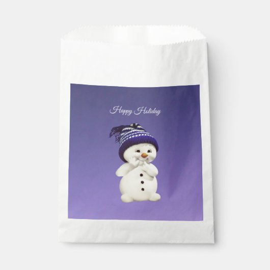 Sachets En Papier Joyeux bonhomme de neige, vacances (Devant)