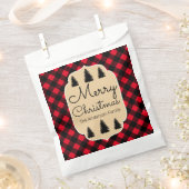 Sachets En Papier Joyeux Buffalo de Noël Check Plaid & Trees (Coupé)