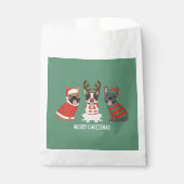 Sachets En Papier Joyeux Buldogs français de Noël (Devant)