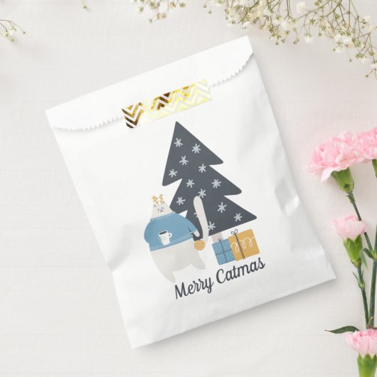 Sachets En Papier Joyeux Catmas blanc chat ornement de Noël (Scellé)
