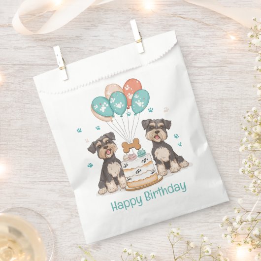 Sachets En Papier Joyeux Chiens Schnauzer (Coupé)