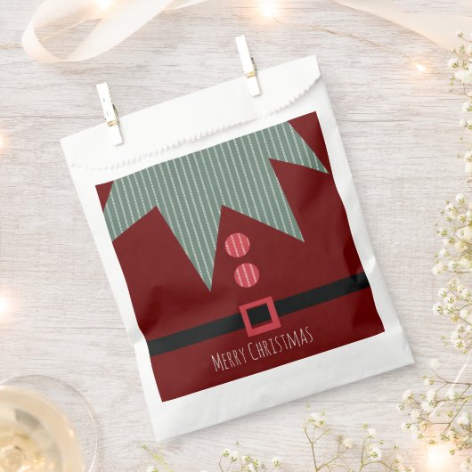 Sachets En Papier Joyeux costume elf de Noël (Coupé)