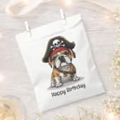 Sachets En Papier Joyeux crâne Pirate anglais Bulldog Birthday (Coupé)