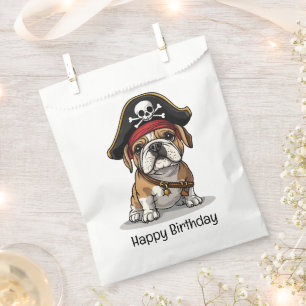 Sachets En Papier Joyeux crâne Pirate anglais Bulldog Birthday
