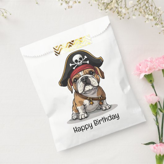 Sachets En Papier Joyeux crâne Pirate anglais Bulldog Birthday (Scellé)