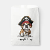Sachets En Papier Joyeux crâne Pirate anglais Bulldog Birthday (Devant)