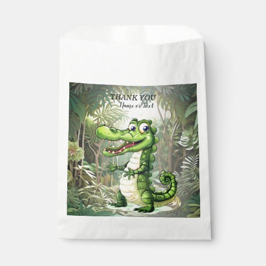 Sachets En Papier Joyeux Crocodile sauvage arbres de la jungle belle (Devant)