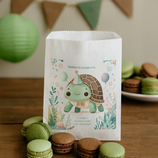 Sachets En Papier Joyeux Enfants Cute Tortoise fête d'anniversaire