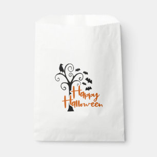 Sachets En Papier Joyeux Halloween Arbre Squelette Noir Orange Chauv