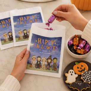 Sachets En Papier Joyeux Halloween Costume d'enfant mignon Aquarelle