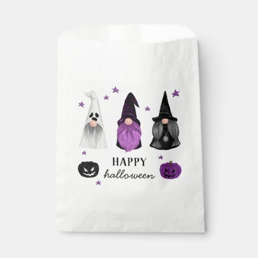 Sachets En Papier Joyeux Halloween. Gnomes et gâteries pour enfants  (Devant)