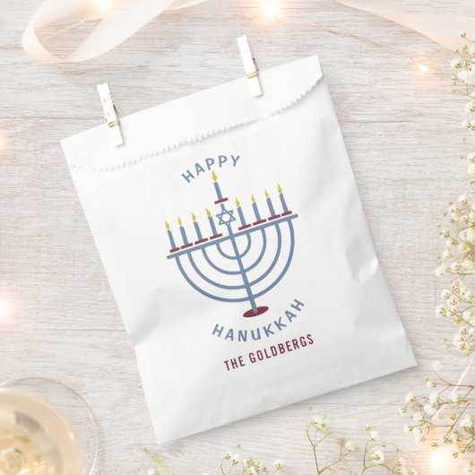 Sachets En Papier Joyeux Hanoukka Menorah Party Custom (Coupé)