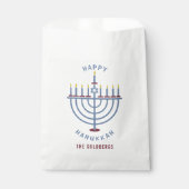 Sachets En Papier Joyeux Hanoukka Menorah Party Custom (Devant)