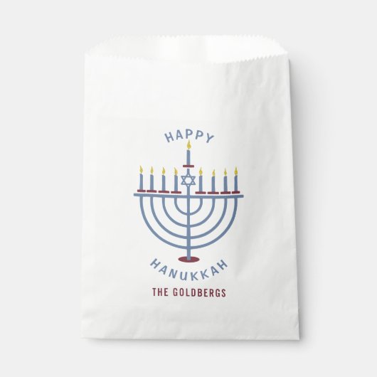 Sachets En Papier Joyeux Hanoukka Menorah Party Custom (Devant)