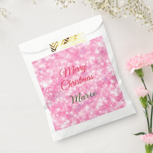 Sachets En Papier Joyeux Noël ajouter le nom rouge pétillant parties (Scellé)