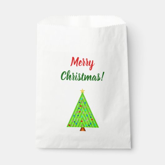 Sachets En Papier "Joyeux Noël !" + Arbre de Noël décoré (Devant)