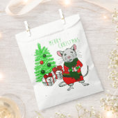 Sachets En Papier joyeux noël arbre rat drôle (Coupé)