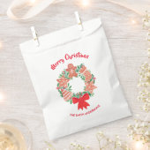 Sachets En Papier Joyeux Noël Cookie Wreath Votre nom (Coupé)