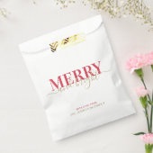 Sachets En Papier Joyeux Noël de la typographie rouge (Scellé)