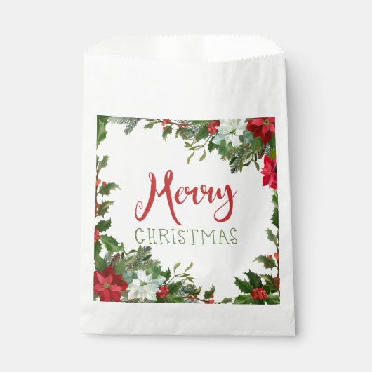 Sachets En Papier Joyeux Noël de verdure (Devant)