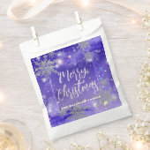 Sachets En Papier Joyeux Noël d'hiver violet (Coupé)