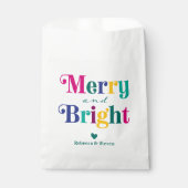 Sachets En Papier Joyeux Noël et fête de Noël brillante (Devant)