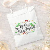 Sachets En Papier Joyeux Noël Festif (Coupé)