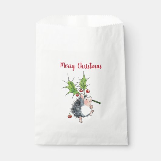 Sachets En Papier Joyeux Noël Holly Hedgehog (Devant)