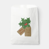 Sachets En Papier Joyeux Noël Holly Sprig Favonalized Sag (Devant)