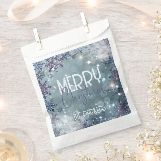 Sachets En Papier Joyeux Noël Magique Wonderland d'hiver (Coupé)