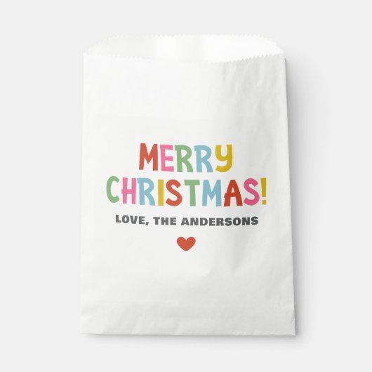 Sachets En Papier Joyeux Noël Moderne Coloré (Devant)