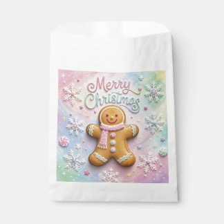 Sachets En Papier Joyeux Noël Pâtisserie Gingerbread Flocons de Neig