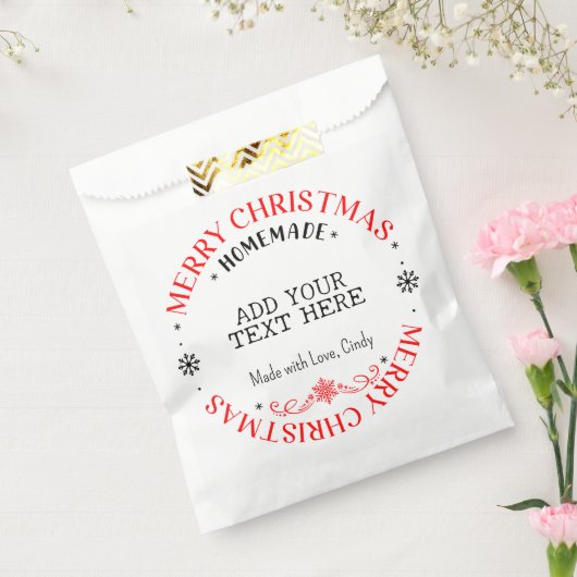 Sachets En Papier Joyeux Noël personnalisé Ajouter un texte traité m (Scellé)