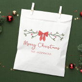 Sachets En Papier Joyeux Noël personnalisé Coquette Bow tendance