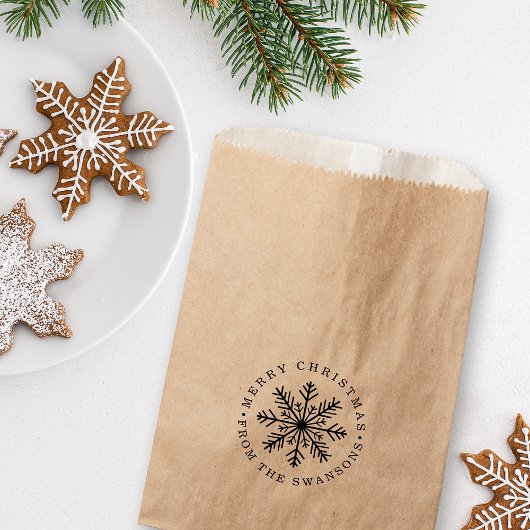 Sachets En Papier Joyeux Noël personnalisé Flocon de neige