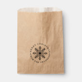 Sachets En Papier Joyeux Noël personnalisé Flocon de neige (Devant)