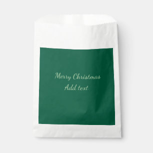 Sachets En Papier Joyeux Noël vert fond simple solo fête