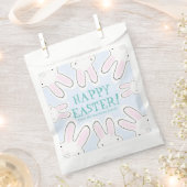 Sachets En Papier Joyeux Pâques bleu pâle mignon lapins péeking pers (Coupé)