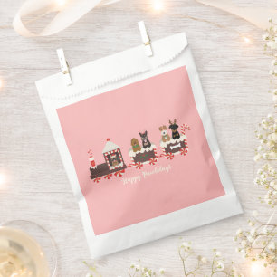 Sachets En Papier Joyeux Pawlidays Chien Noël Train de vacances
