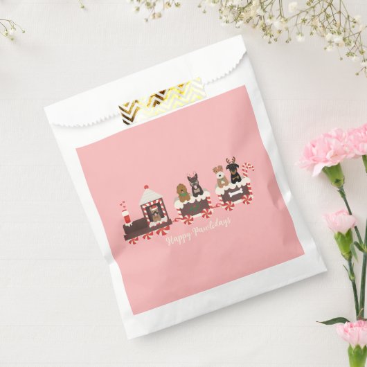 Sachets En Papier Joyeux Pawlidays Chien Noël Train de vacances (Scellé)