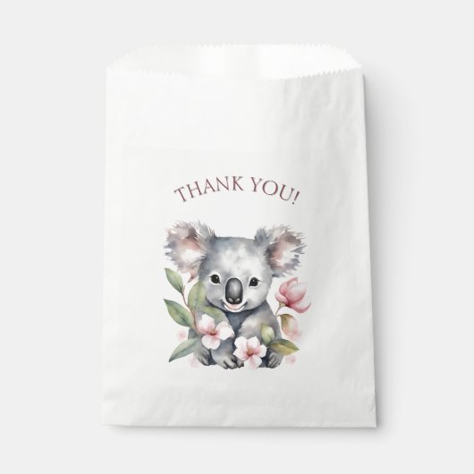 Sachets En Papier Joyeux premier anniversaire aquarelle Koala (Devant)