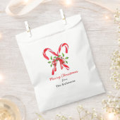 Sachets En Papier Joyeux sucre de canne de Noël avec archet Favorise (Coupé)
